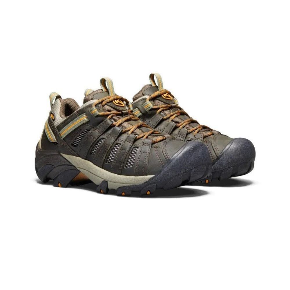 KEEN Men's Athletic Hiking Shoes in Olive Green and Tan